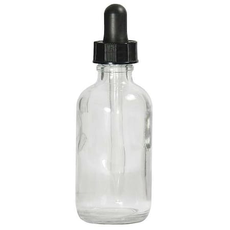 Dropper Bottle,4 oz.,Clear,Round,PK24