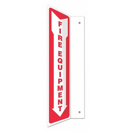 High Visibility Safety Sign, 18 in Height, 4 in Width, PETG, L-Shape Projection, English