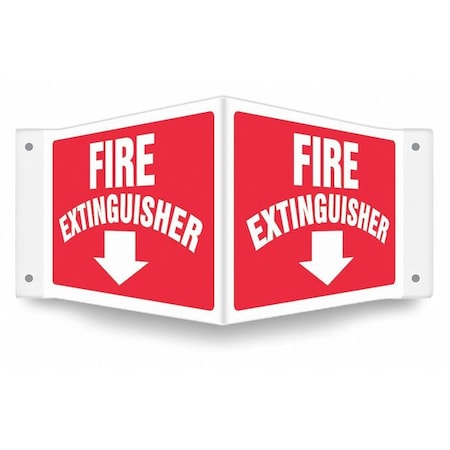 High Visibility Safety Sign, 8 in Height, 18 in Width, PETG, V-Shape Projection, English