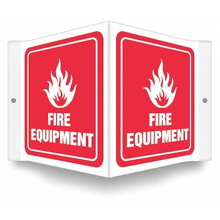 High Visibility Safety Sign, 6 in Height, 8 1/2 in Width, PETG, V-Shape Projection, English