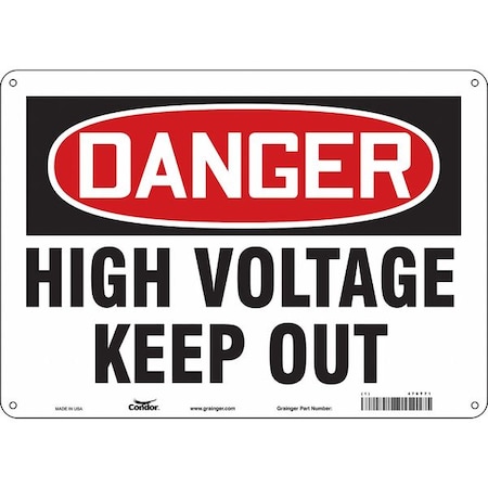 Safety Sign, 10 in Height, 14 in Width, Polyethylene, Horizontal Rectangle, English, 479T71