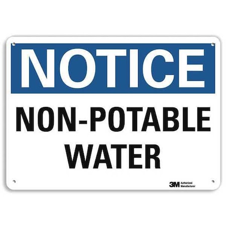 Notice, Non Potable Water, 7 in x 10 in, Vertical Rectangle, Aluminum, U5-1425-NA_10x7