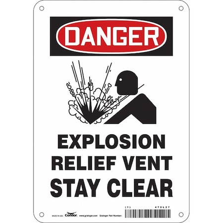 Safety Sign, 10 in Height, 7 in Width, Aluminum, Horizontal Rectangle, English, 470L27