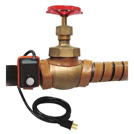 Heating Tape, Adjustable Thermostat Control, 240VAC, 720W, 1"Wx10'L