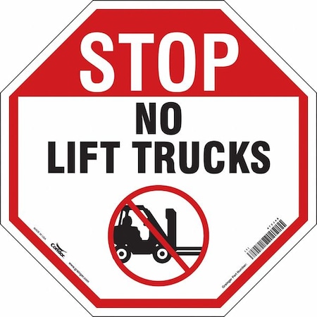 Safety Sign, 24 in H, 24 in W, Vinyl, Octagon, English, 472J48