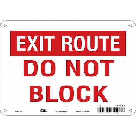 DO NOT BLOCK, 10 in W x 7 in H, Vertical Rectangle, Aluminum, 480P20