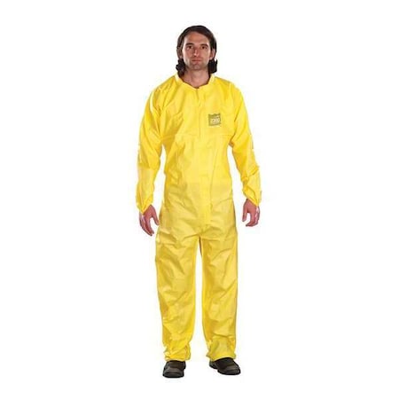 Collared Coverall, 2XL, Yellow, Chemical Laminate M2300