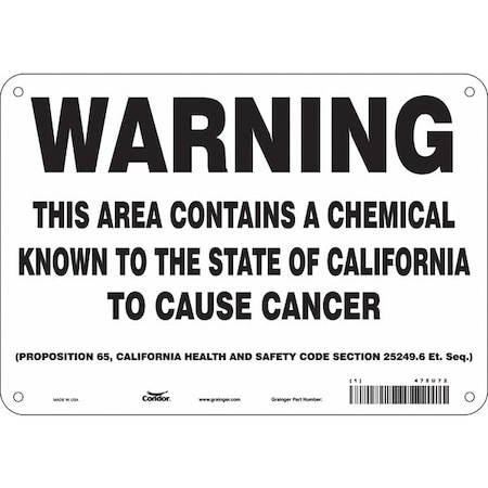 Safety Sign, 7 in Height, 10 in Width, Rectangle