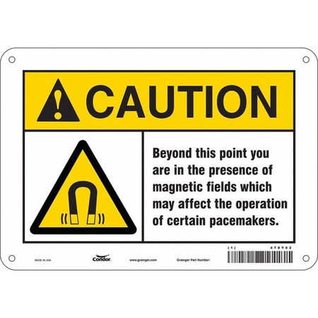 Safety Sign, 7 in Height, 10 in Width, Polyethylene, Vertical Rectangle, English, 478Y62