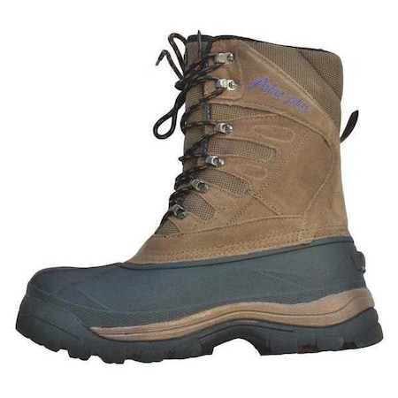 Men's Winter Boots, 10 Leather, 10 in Height, Black/Brown