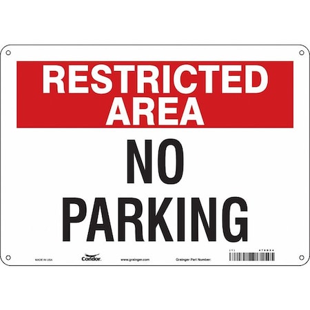 Restricted Area No Parking Sign,10"x14, 478D24