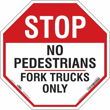 Safety Sign, 24 in Height, 24 in Width, Vinyl, Octagon, English