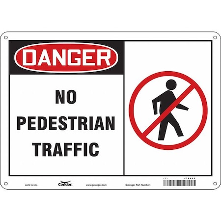 Safety Sign, 10 in Height, 14 in Width, Aluminum, Horizontal Rectangle, English, 476M90