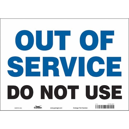 No Header, OUT OF SERVICE DO NOT USE, 14 in W x 10 in H, Horizontal Rectangle, Magnetic Vinyl
