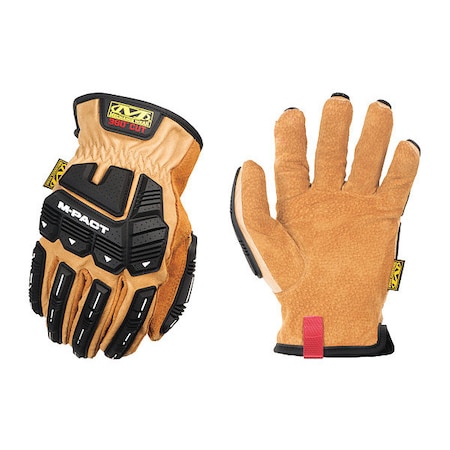 LDMP-C75 Mechanics Gloves, Leather Palm, Tan Pigskin Back, 8, Tan