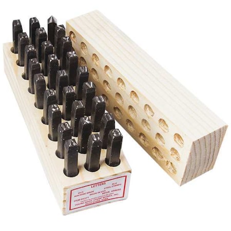 Steel Stamps Set,3-3/8" Shank L,Steel, 9271