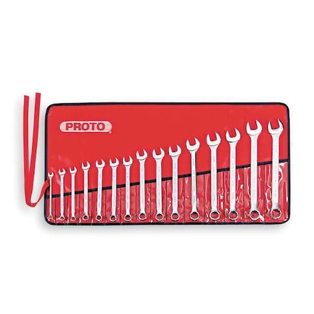 15 Piece Satin Metric Combination ASD Wrench Set - 12 Point