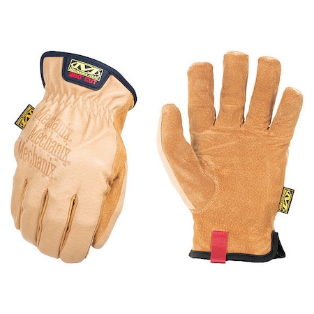 LD-C75 Mechanics Gloves, Leather Palm, Tan Pigskin Back, 9, Tan