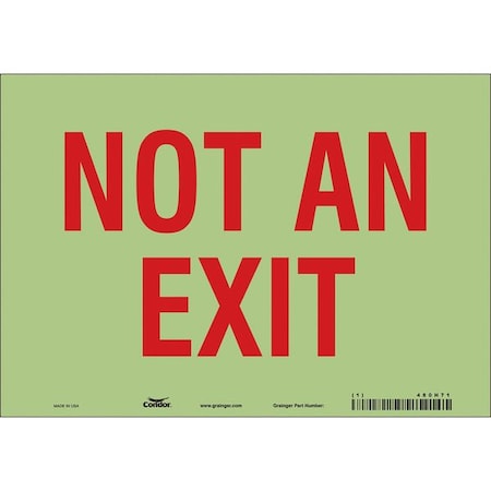 Exit Sign, Vinyl, 10" W, 7" H, Not An Exit, White