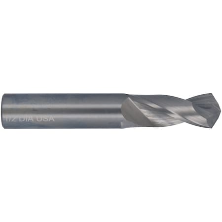 Screw Machine Drill Bit, 9/64 in Size, 118  Degrees Point Angle, Solid Carbide, Spiral Flute