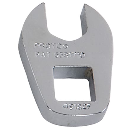 3/8" Drive, SAE 7/16" Crowfoot Socket Wrench, Open End Head, Full Polish Finish