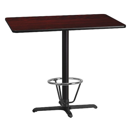 Rectangle Laminate Table, 30" W, 48" L, 43.125" H, Laminate, Wood Grain