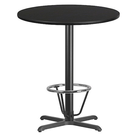 Round Laminate Table, Laminate, Wood Grain