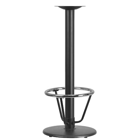 Beverly 18'' Round Restaurant Table Base with 3'' Dia. Bar Height Column and Foot Ring