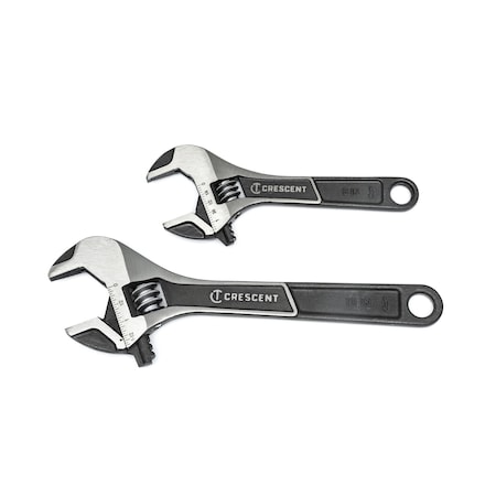 2 Piece Wide Jaw Adjustable Wrench Set 6" & 10"