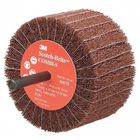 Interleaf Flap Wheel, 3" Dia, Center Hole, Aluminum Oxide, P180 Grit, Non-Woven Type, CB-ZS