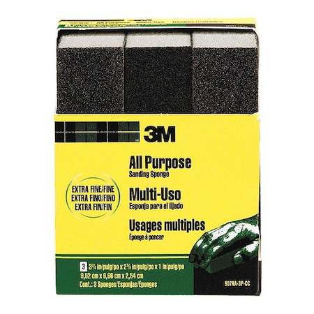 Sanding Sponge, 3 3/4"x2 5/8"x1", PK6