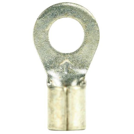Ring Terminal, #10 Stud Size, 18 AWG, 600 V, Bare Insulated, Bare, Crimp Termination Only, 100 PK