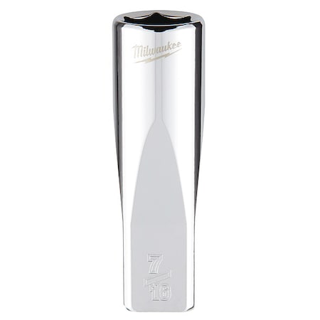 1/4 in. Drive 7/16 in. SAE 6-Point Deep Socket with FOUR FLAT Sides
