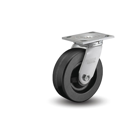 6" X 2" Non-Marking Phenolic Swivel Caster, No Brake, Loads Up To 1200 lb