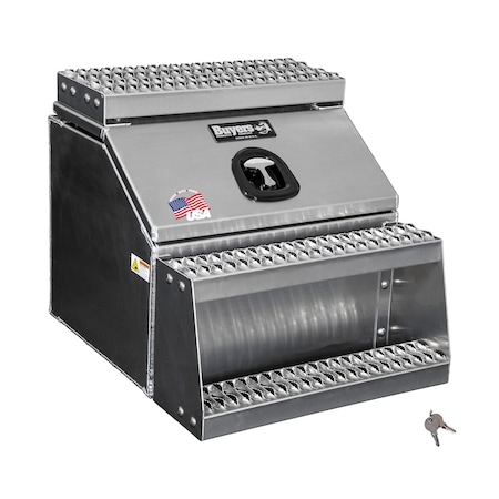 Heavy Duty Smooth Aluminum WideOpen Step Boxes for Semi Trucks - 24 Inch Width
