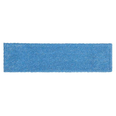 Flat Mop Pad, Clip-On Connection, Blue, Microfiber