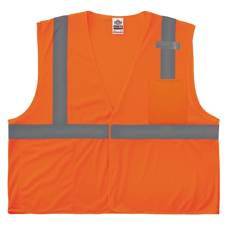Hi-Vis Safety Vest 3XL Class 2 ,Hook & Loop 1 Mic Tab