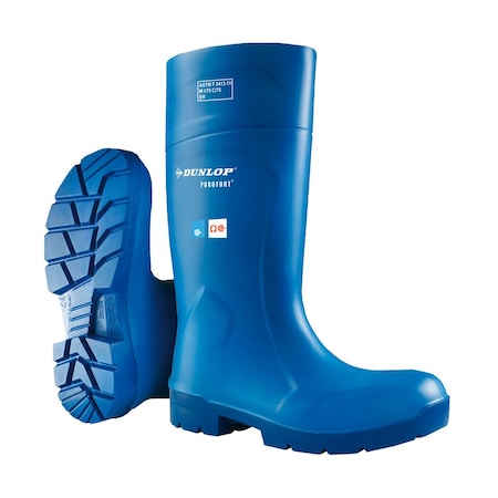 Unisex Tall Rubber Boots, Steel Toe, Blue, Men's 11, Women's 13