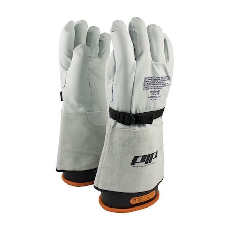 Top Grain Goatskin Protector, Gauntlet Cuff, Straight Thumb, 8, 1 PR