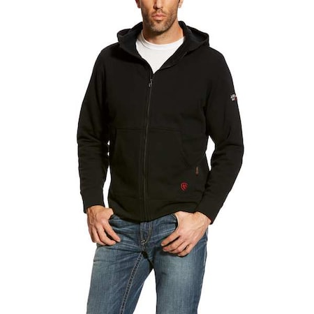 Flame-Resistant Full Zip Hoodie, 21.2 cal/sq cm, XL, 11 oz Zipper Closure