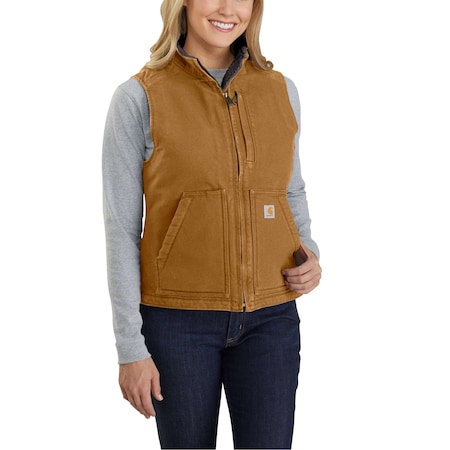 Insulated Vest, 100% Cotton, Zipper, Brown, M