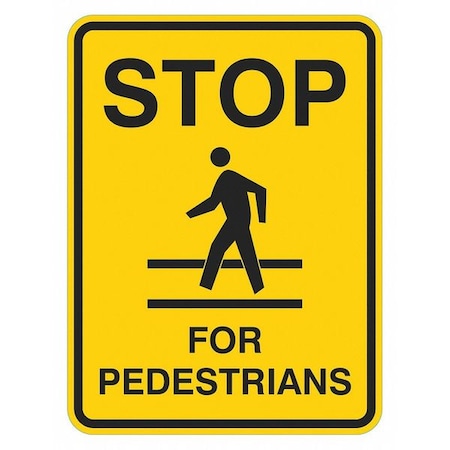 Stop Restriction Sign, 24" Height, 18" Width, Aluminum, Rectangle, English
