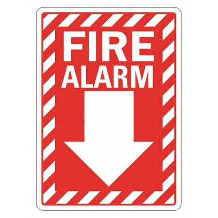 Fire Sign, 10 in Height, 7 in Width, Reflective Sheeting, Horizontal Rectangle, English