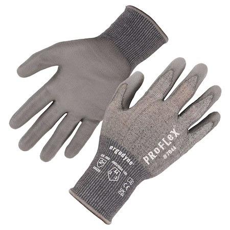 ANSI A4 PU Coated CR Gloves, Gray, Size M, PR
