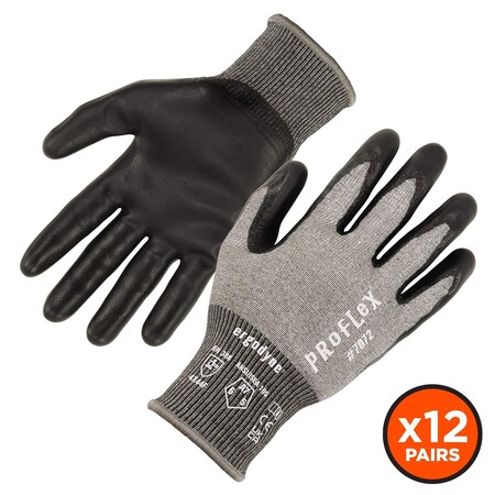 ANSI A7 Nitrile Coated CR Gloves 12-Pair, Gray, Size S