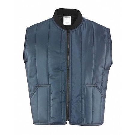 Unisex Insulated Vest, Polyester, Zipper, Navy, XL