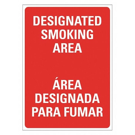 No Smoking Sign, 14 in H, 10" W, Plastic, Vertical Rectangle, English, Spanish, LCU1-0175-NP_10x14