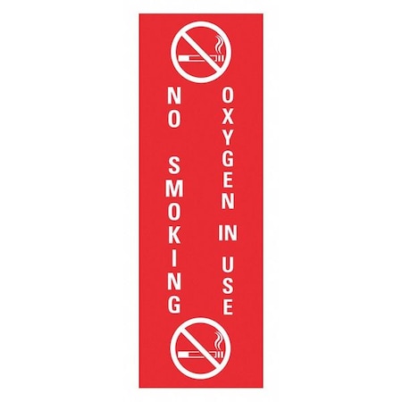 No Header, OXYGEN IN USE NO SMOKING Magnet, 9 in W x 3 in H, Horizontal Rectangle, Magnet