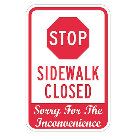 Stop Look Before Exiting Sign, 18" Height, 12" Width, Recycled Aluminum, Rectangle, English
