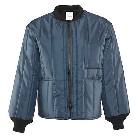 Unisex Insulated Jacket, Polyester, Zipper, Navy, XL